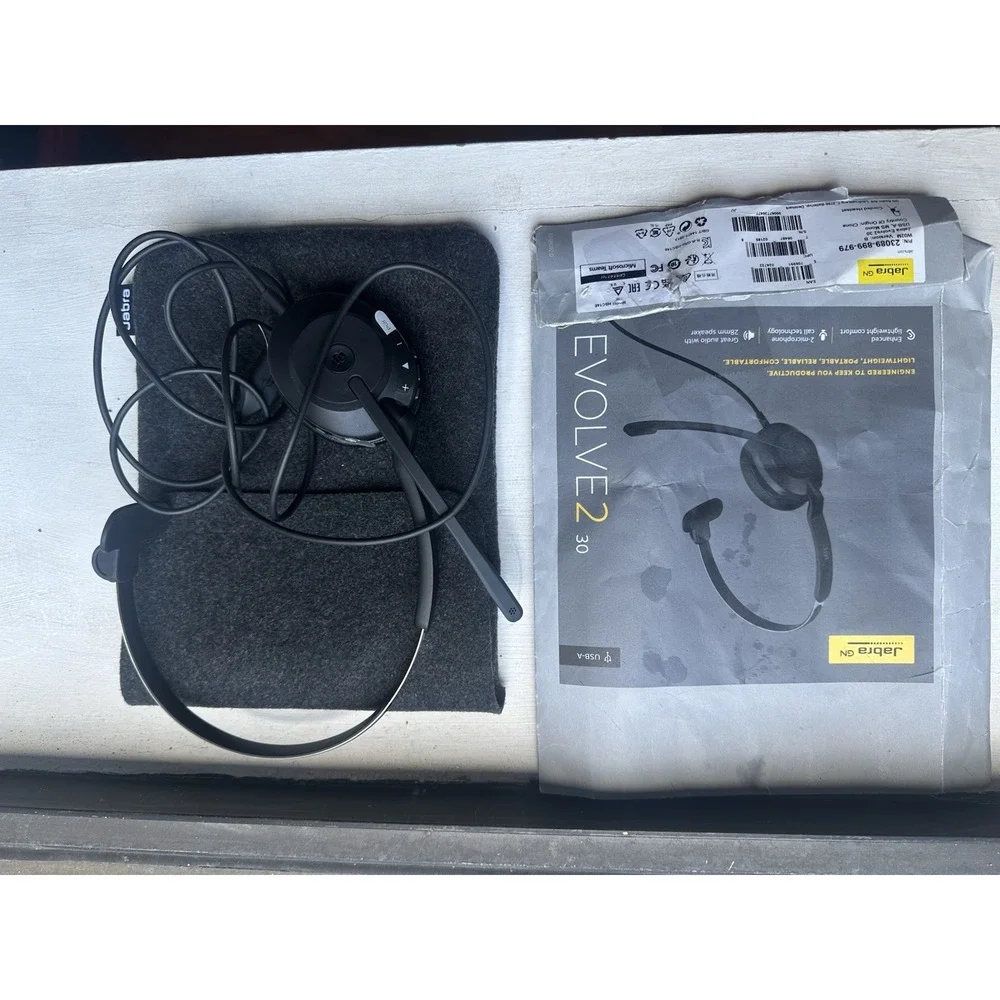 Jabra Evolve2 30 Black Wired Headset USB-A ‎ MA Mono Open Box
